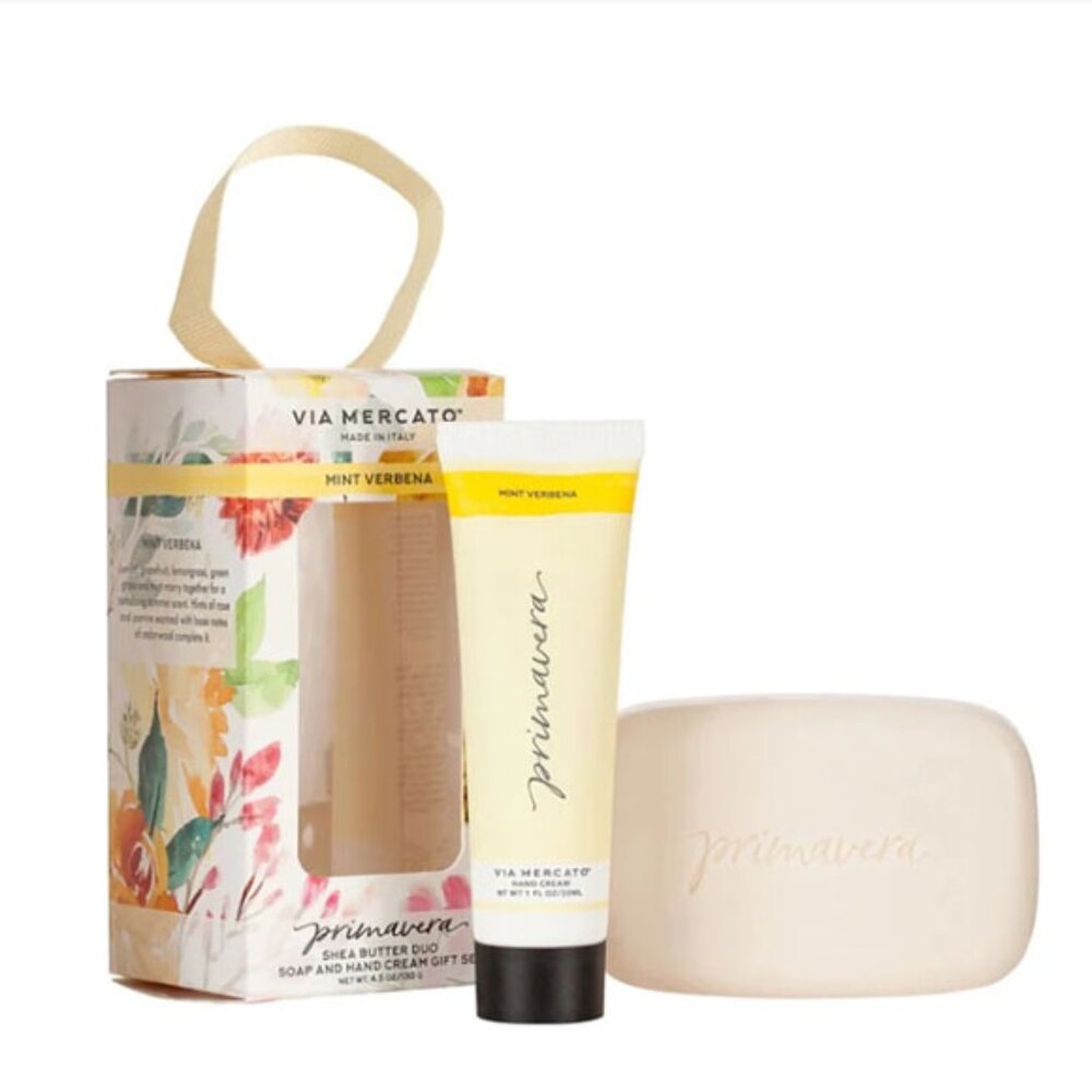Via Mercato Mint Verbena Primavera Shea Butter Duo NEW